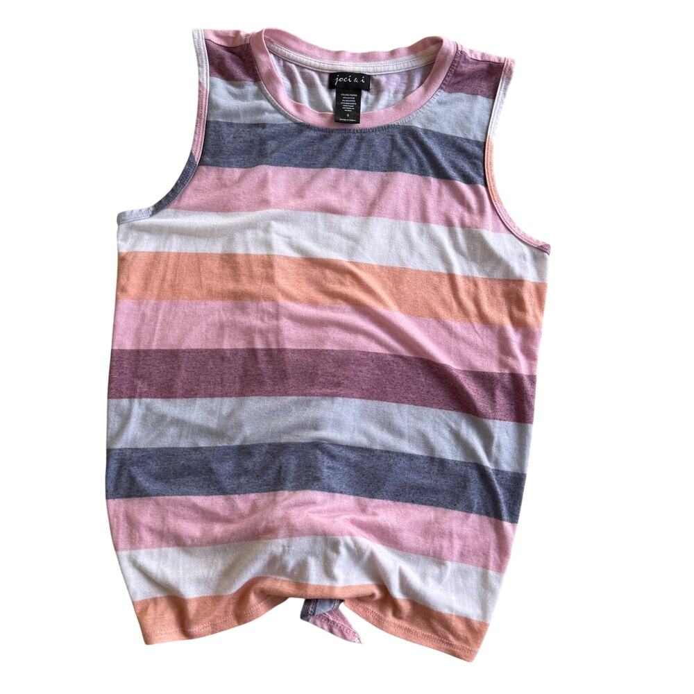 Joei & I Womens Small Striped Multicolor Sleeveless Tank Top